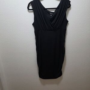 Nicole Miller Black V-Neck Mini Dress